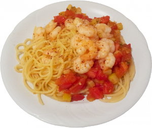 Spaghetti mit Gambas in Orangenlikör