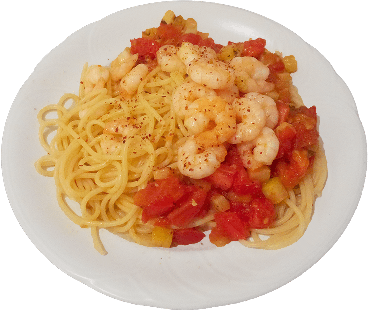 Spaghetti mit Gambas in Orangenlikör